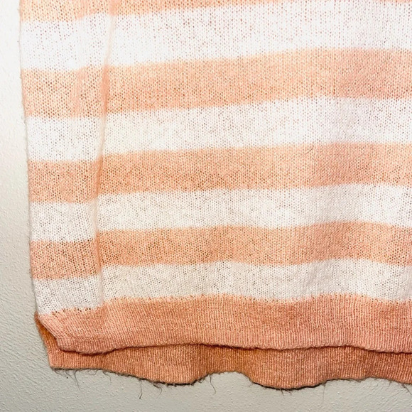 LC Lauren Conrad Peach & White Striped Open Back Knit Sweater Medium Women’s - Picture 5 of 12